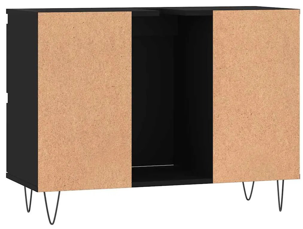 Armário de casa de banho 80x33x60 cm derivados de madeira preto