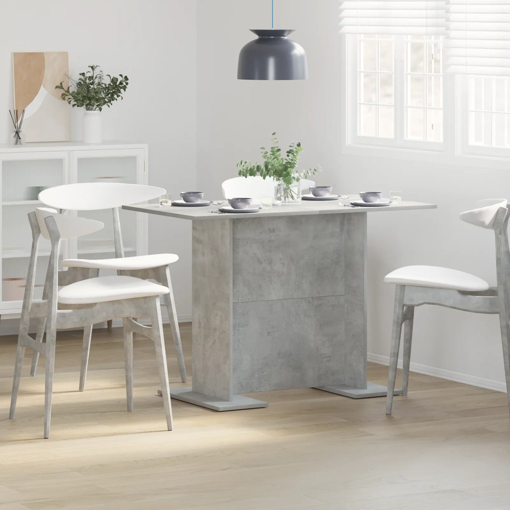 Mesa de jantar vidaXL Cinza Concreto 110x60x75 cm Madeira engenheirada