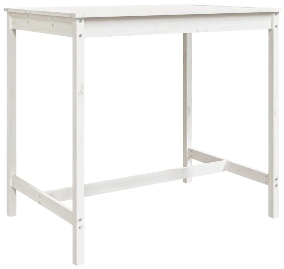5 pcs conjunto de bar para jardim pinho maciço branco