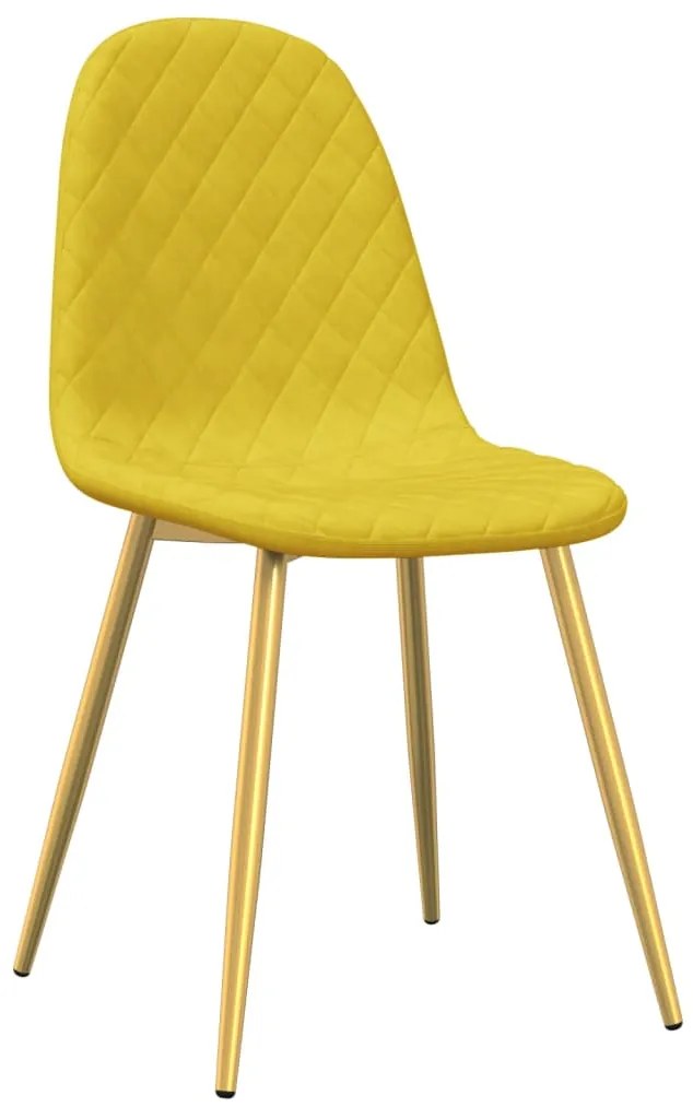Cadeiras de jantar 2 pcs veludo amarelo mostarda