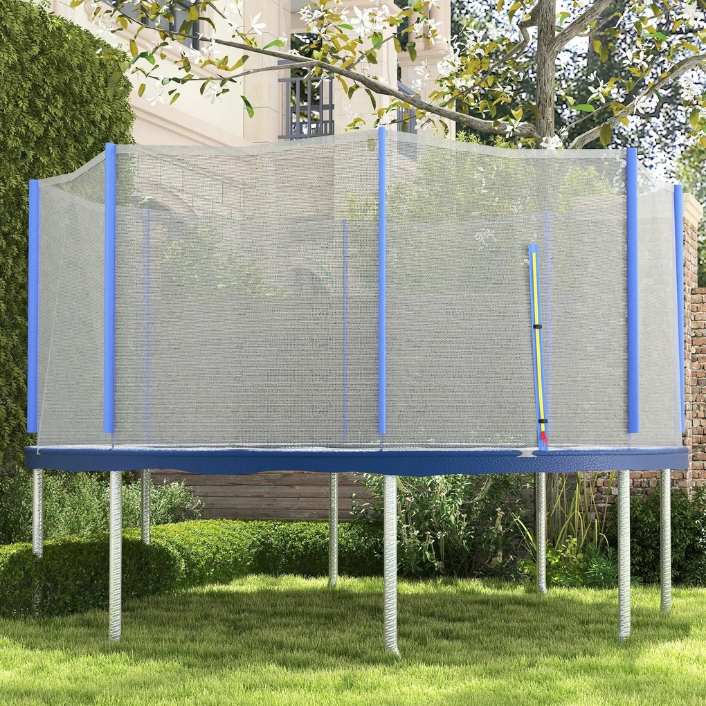 Rede de substituição para trampolins Ø 366 cm (NÂO INCLUIDO), 8 postes verticais, rede de segurança para trampolins, com abertura com fecho de correr