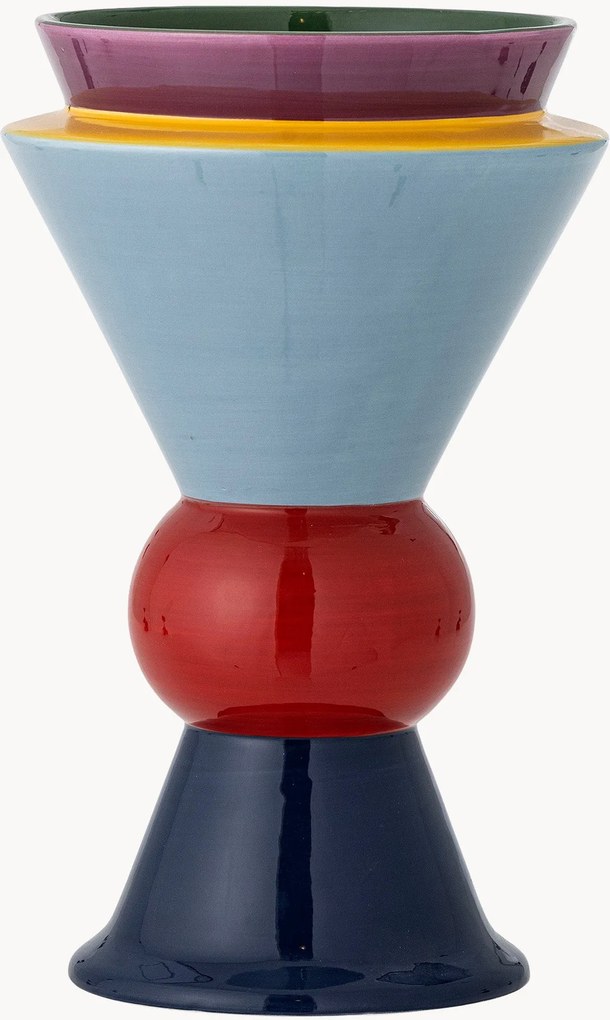 Jarra de design em grés pintada à mão Trilla, Alt 27 cm