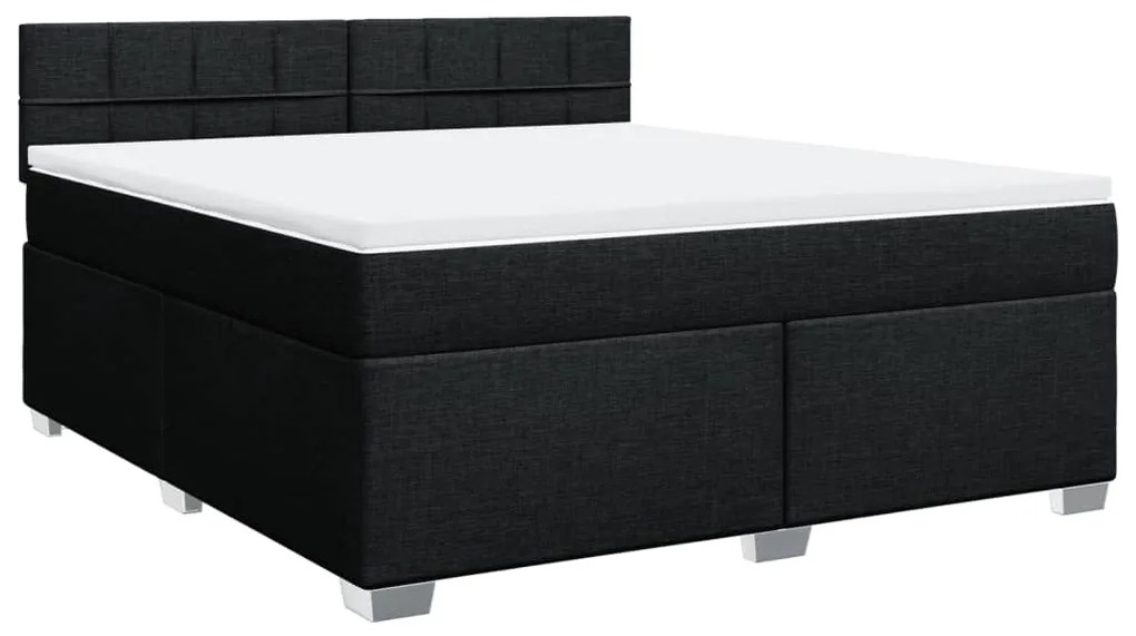 Cama com molas/colchão 180x200 cm tecido preto