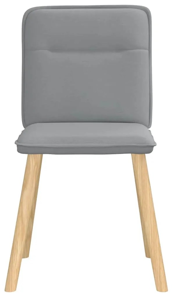 Cadeiras de jantar 6 pcs tecido cinzento-claro