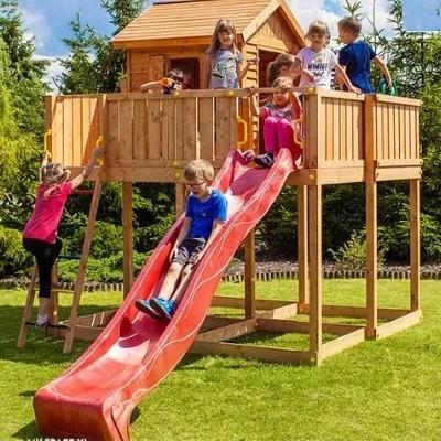 Casa de madeira de madeira para criançascom escorrega  MySlide XL - CHUN-1345