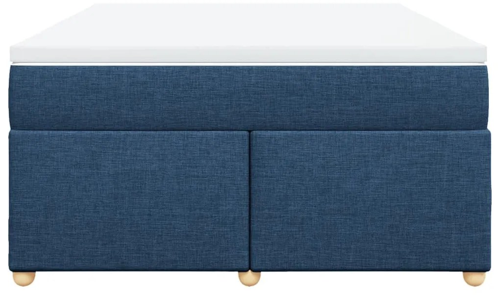 Cama com molas/colchão 140x200 cm tecido azul