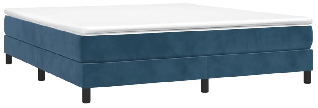 Estrutura de cama sem colchão 180x200 cm veludo azul-escuro