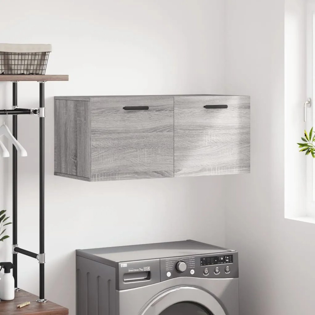vidaXL Armário parede 80x36,5x35 cm derivados de madeira cinza sonoma