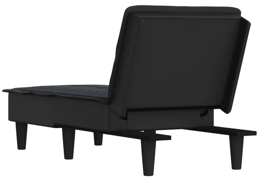 Chaise longue tecido preto