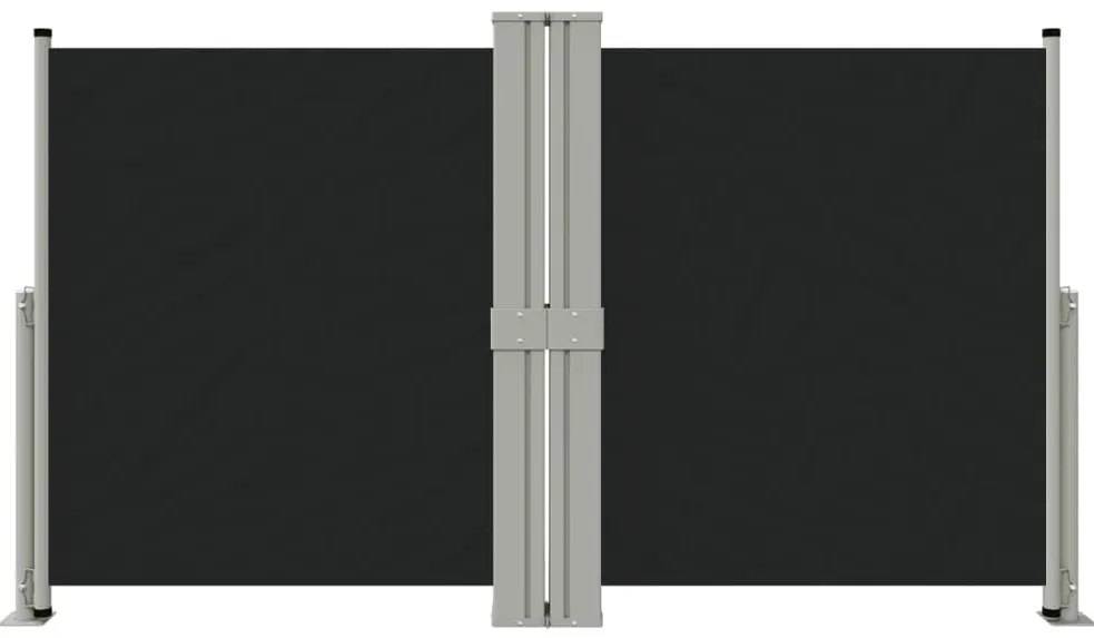 Toldo lateral retrátil 140x1200 cm preto