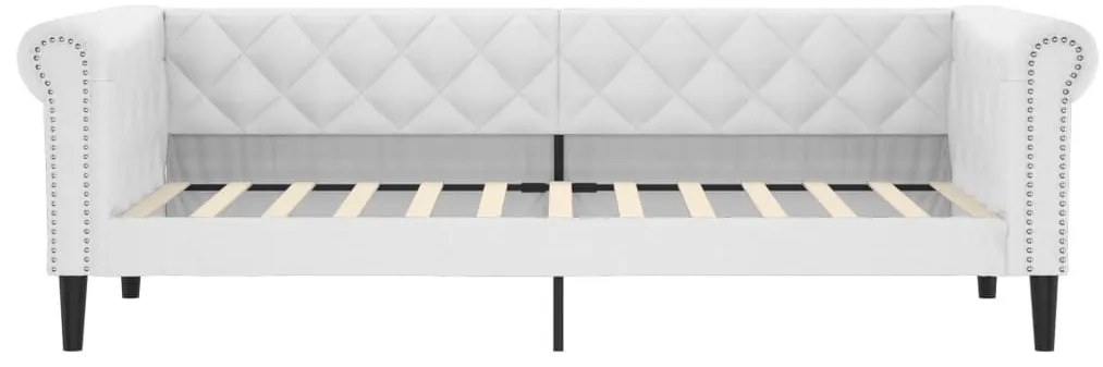 Sofá-cama 90x200 cm couro artificial branco