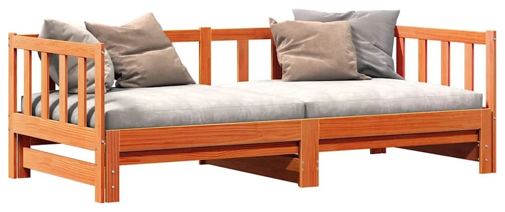 Cama de Dia Retrátil sem Colchão Castanho 2x(80x200) cm