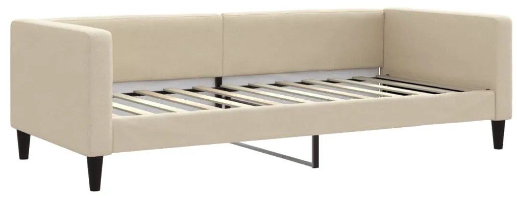 Sofá-cama com gavetão 90x200 cm tecido cor creme