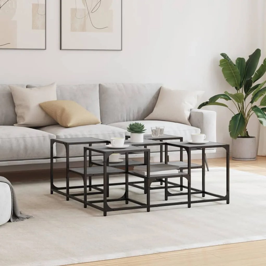 Mesa de centro 91x91x40 cm derivados de madeira cinzento sonoma