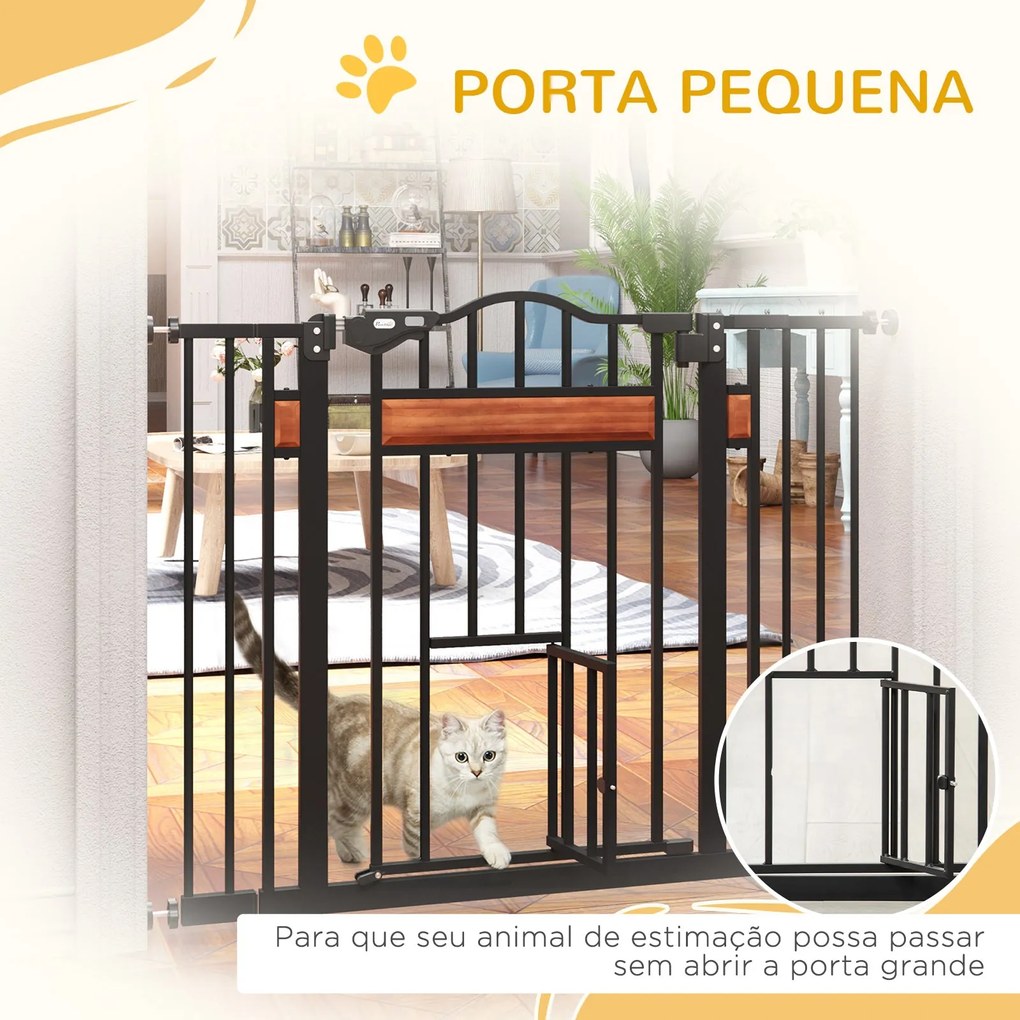 PawHut Barreira de Segurança para Cães Extensível para Portas Escadas