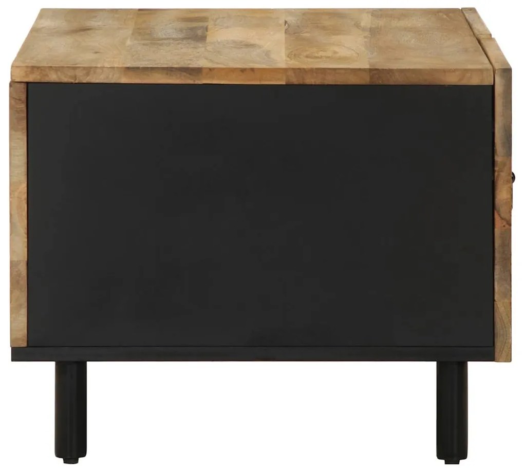 Mesa de centro 80x50x40cm madeira mangueira áspera maciça preto