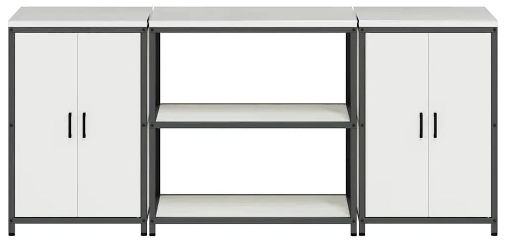 Conjunto de Armazenamento de Cozinha 3 pcs Branco