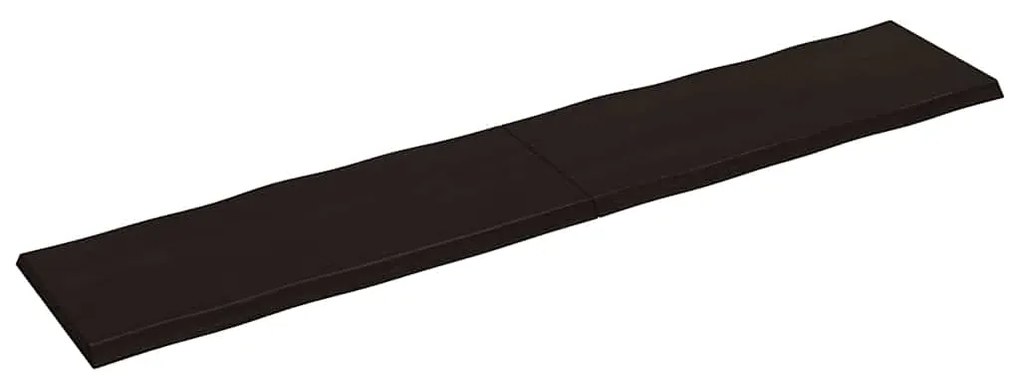 Tampo de mesa com bordas vivas maciço tratado castanho-escuro