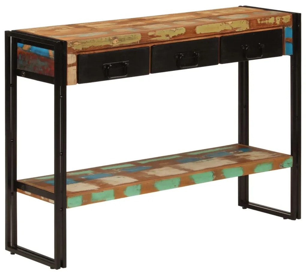 Mesa consola 110x30x76 cm madeira recuperada maciça