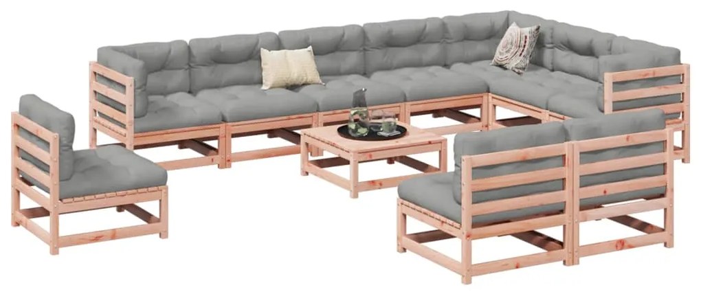 11 pcs conjunto sofás jardim madeira abeto-de-douglas