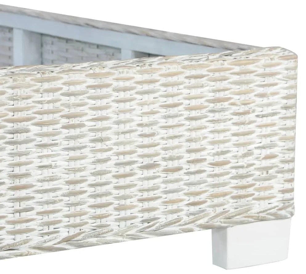 Estrutura de cama 180x200 cm vime genuíno cinzento
