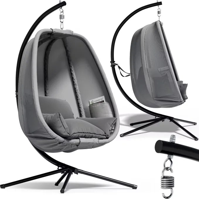 Cadeira suspensa Alvie 190 x 140 x 110 cm Cinzento