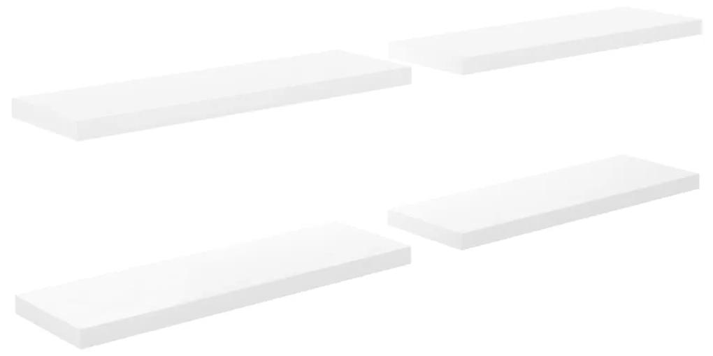 Prateleiras de parede suspensas 4 pcs 80x23,5x3,8cm MDF branco