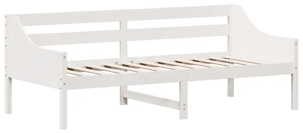 Cama dia sem colchão branco 100x200 cm pinho de madeira maciça
