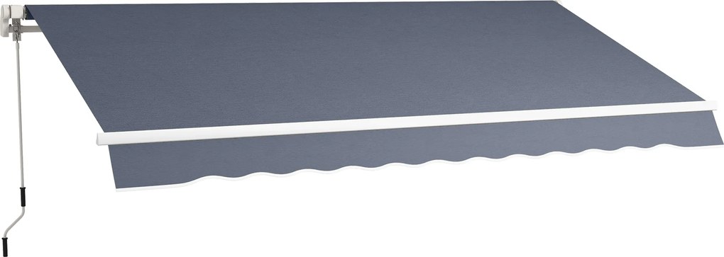 Outsunny Toldo de Exterior com Braços Enroláveis e Abertura por Manivela, 360x250 cm, Cinza | Aosom Portugal
