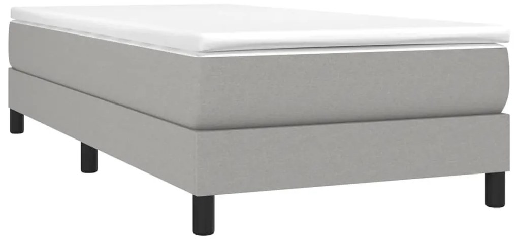 Estrutura de cama sem colchão 90x200 cm tecido cinzento-claro