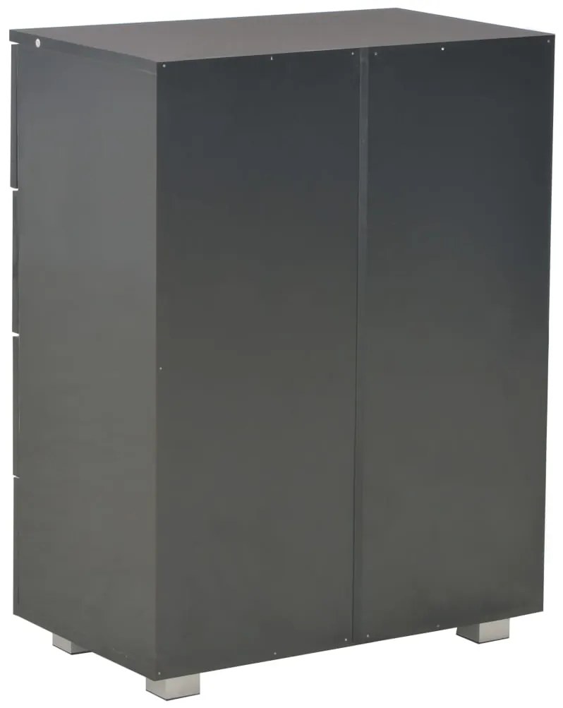 Aparador 60x35x80 cm derivados de madeira preto brilhante