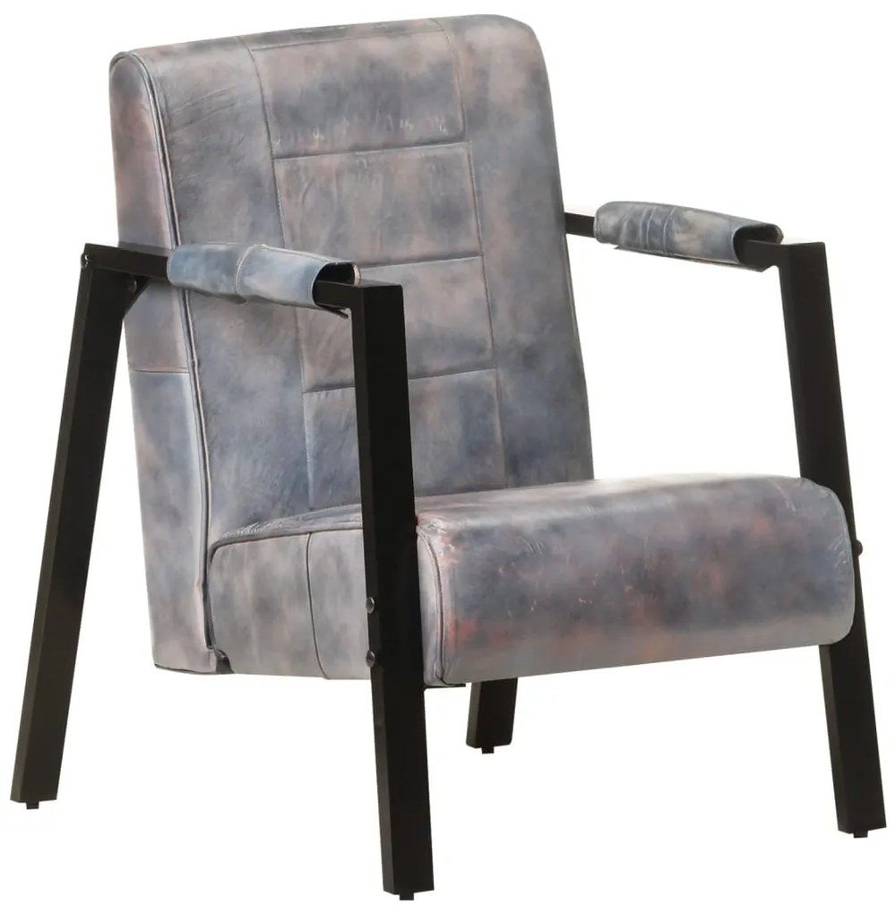 325149 vidaXL Poltrona couro de cabra genuíno 60x80x87 cm cinzento
