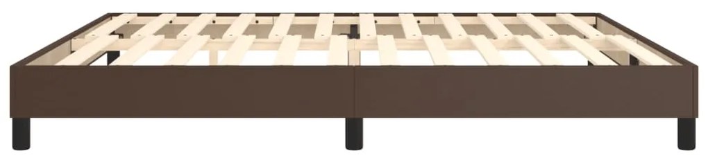 Estrutura de cama 200x200cm couro artificial castanho