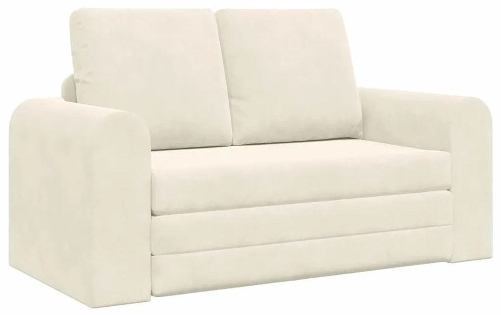 Sofá-Cama 2 em 1 Creme 148x71x83 cm Veludo
