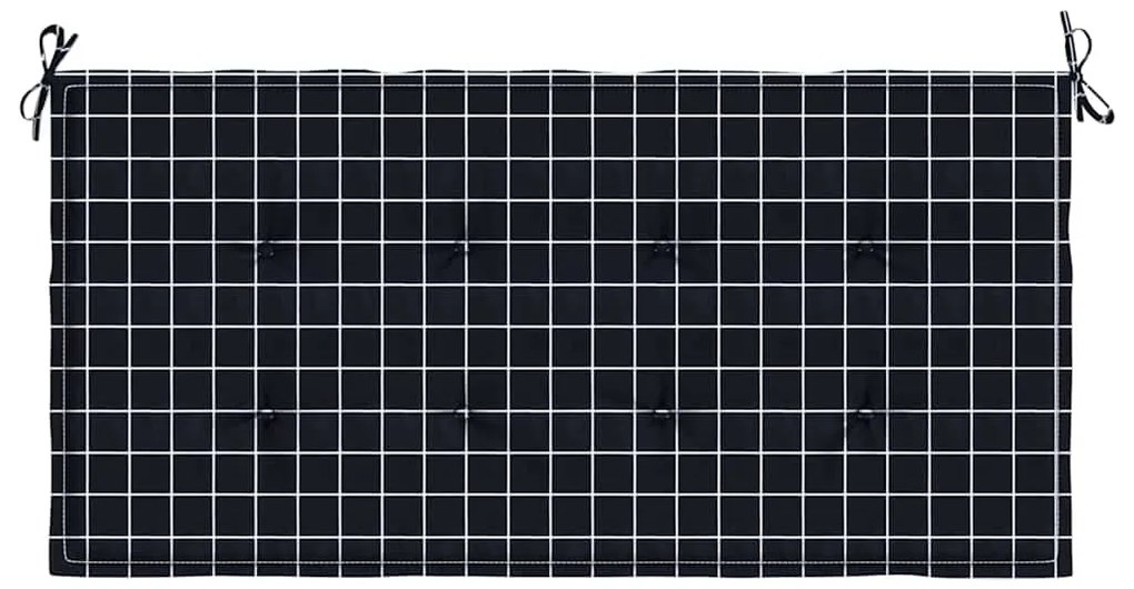 Almofadão p/ banco jardim 100x50x4cm tecido oxford xadrez preto