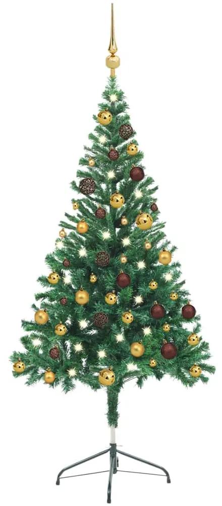 Árvore de Natal artificial c/ LEDs & bolas 150 cm 380 ramos