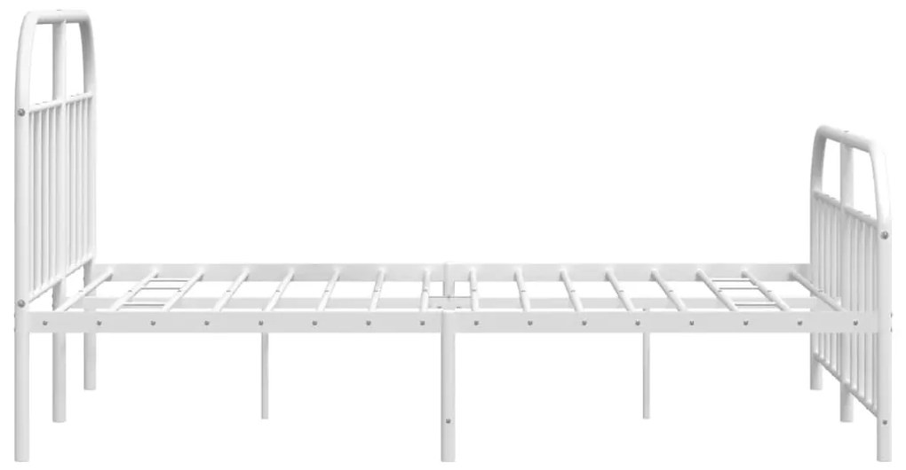 Estrutura de cama com cabeceira e pés 150x200 cm metal branco