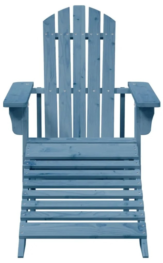 Cadeira adirondack com otomana madeira de abeto maciça azul