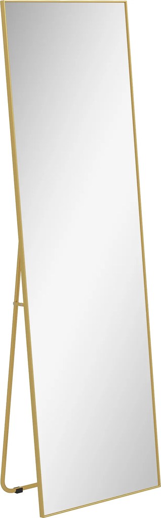 Espelho de Pé Espelho de Corpo Inteiro de Liga de Alumínio com 2 Formas de Utilização 50x161,5x2 cm Dourado