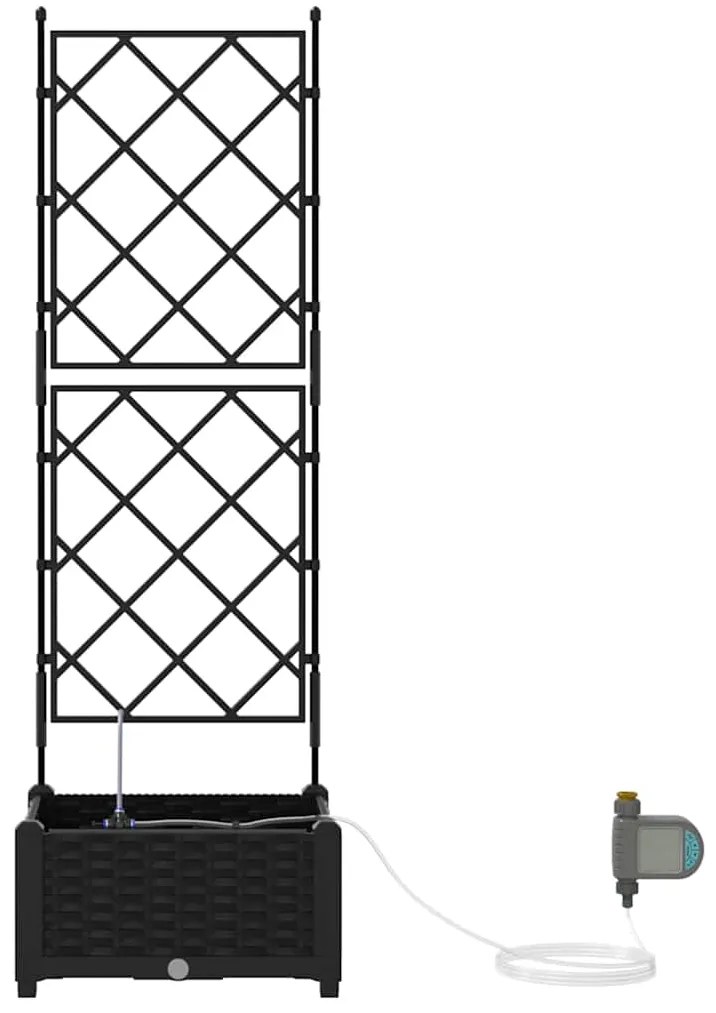 Jardineiras de Jardim 1 pc Preto 40 x 40 x 126 cm Plástico