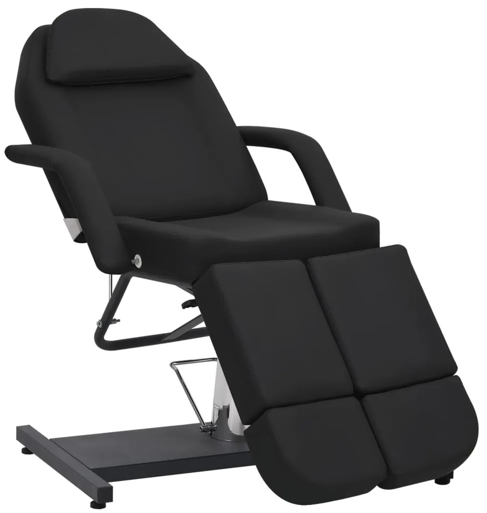 vidaXL Cadeira de esteticista couro artificial 180x62x78 cm preto