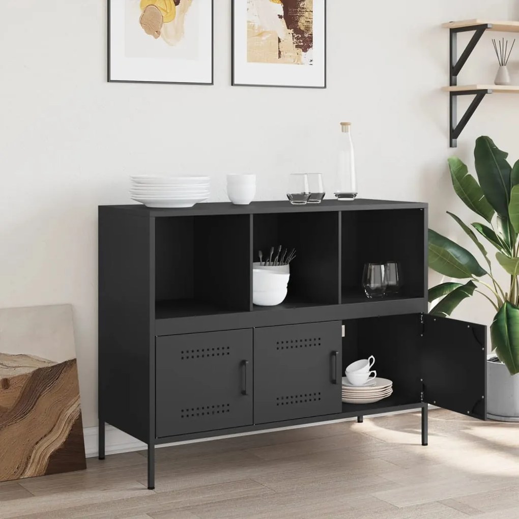 Aparador 100,5x39x79 cm aço preto