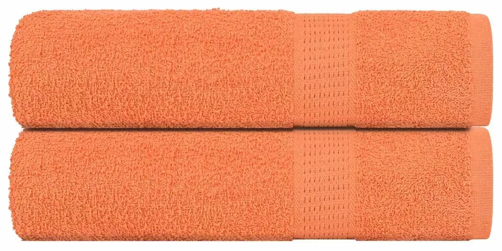 vidaXL Toalhas de banho 2pcs 70x140 cm 360 gsm 100% algodão laranja