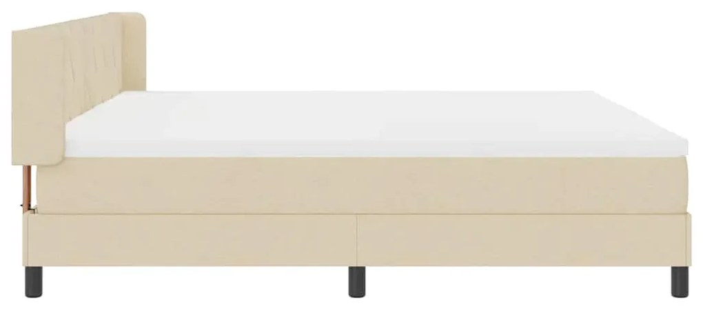 Cama Box com colchão em creme 200x200 cm de tecido