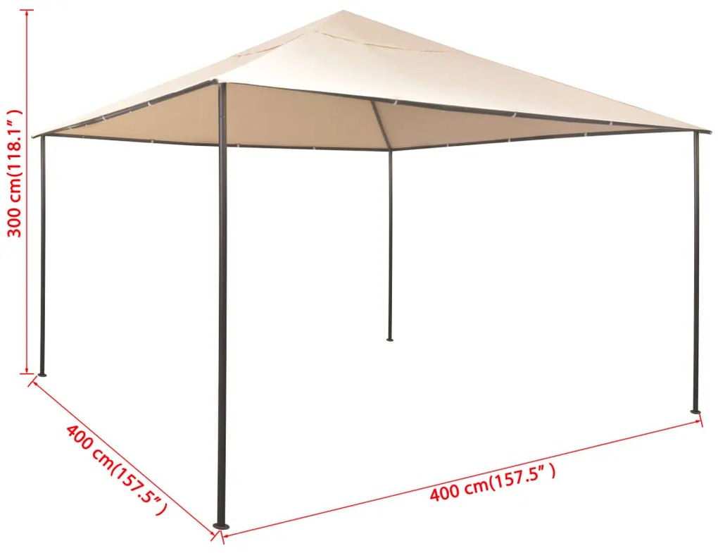 Gazebo tenda com toldo 4x4 m aço bege