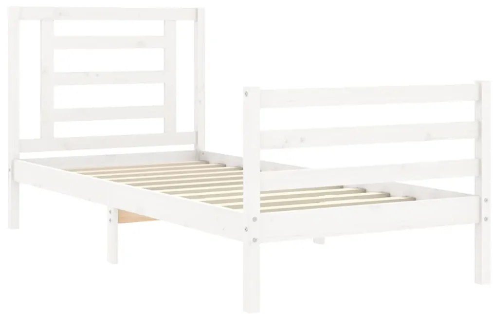 Estrutura de cama com cabeceira 90x200 cm madeira maciça