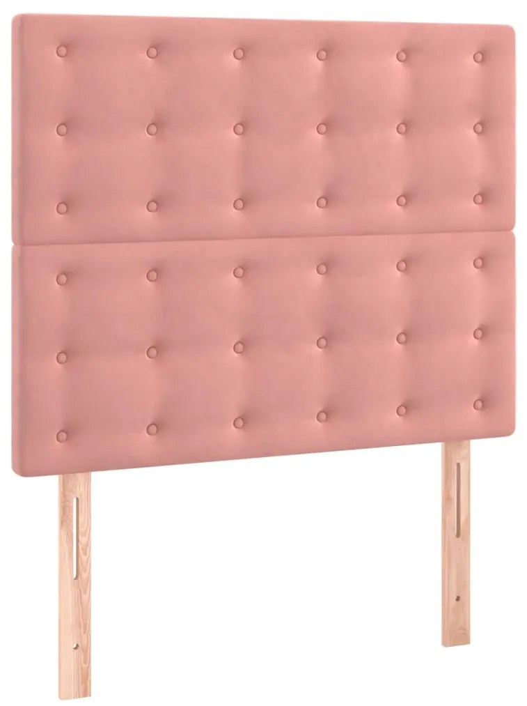 Cama com molas/colchão 80x200 cm veludo rosa
