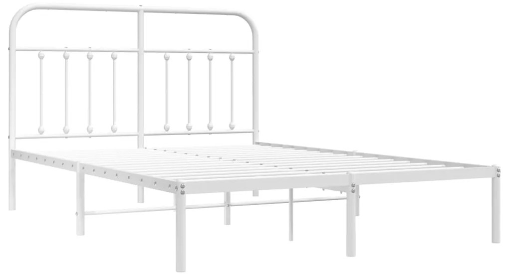 Estrutura de cama com cabeceira 140x190 cm metal branco