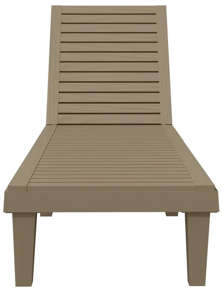 Espreguiçadeira 155x58x83 cm polipropileno castanho-claro
