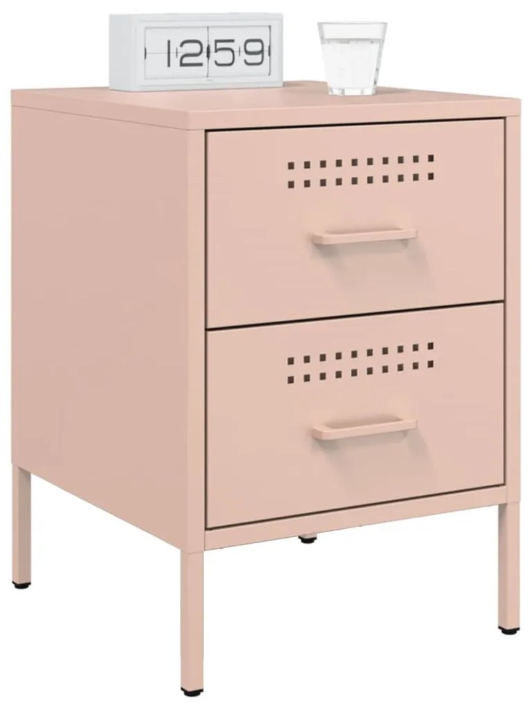 Mesa de cabeceira 36x39x50,5 cm aço rosa